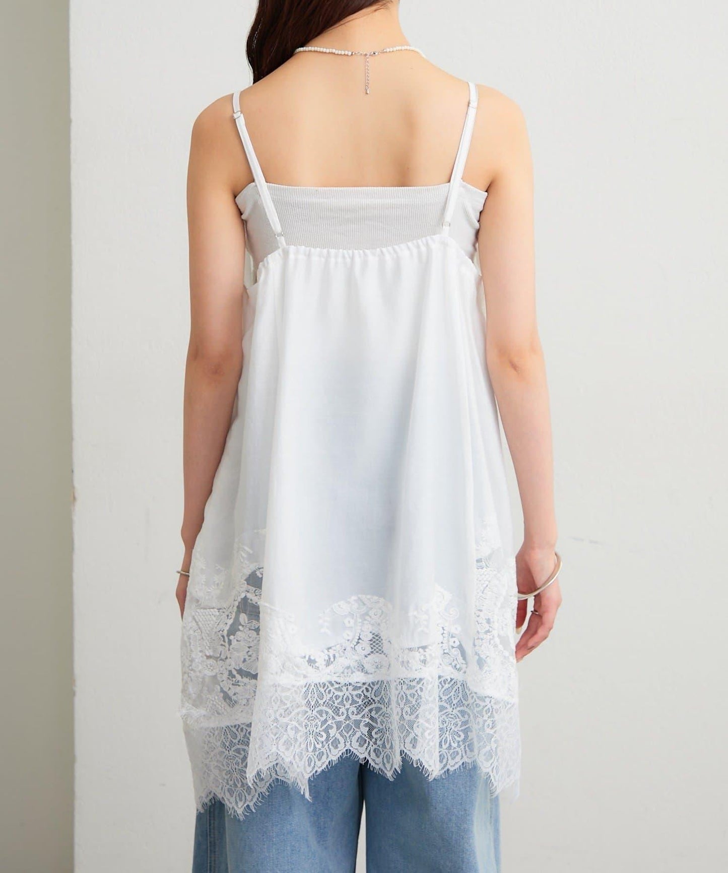 蕾絲拼接 吊帶長款上衣