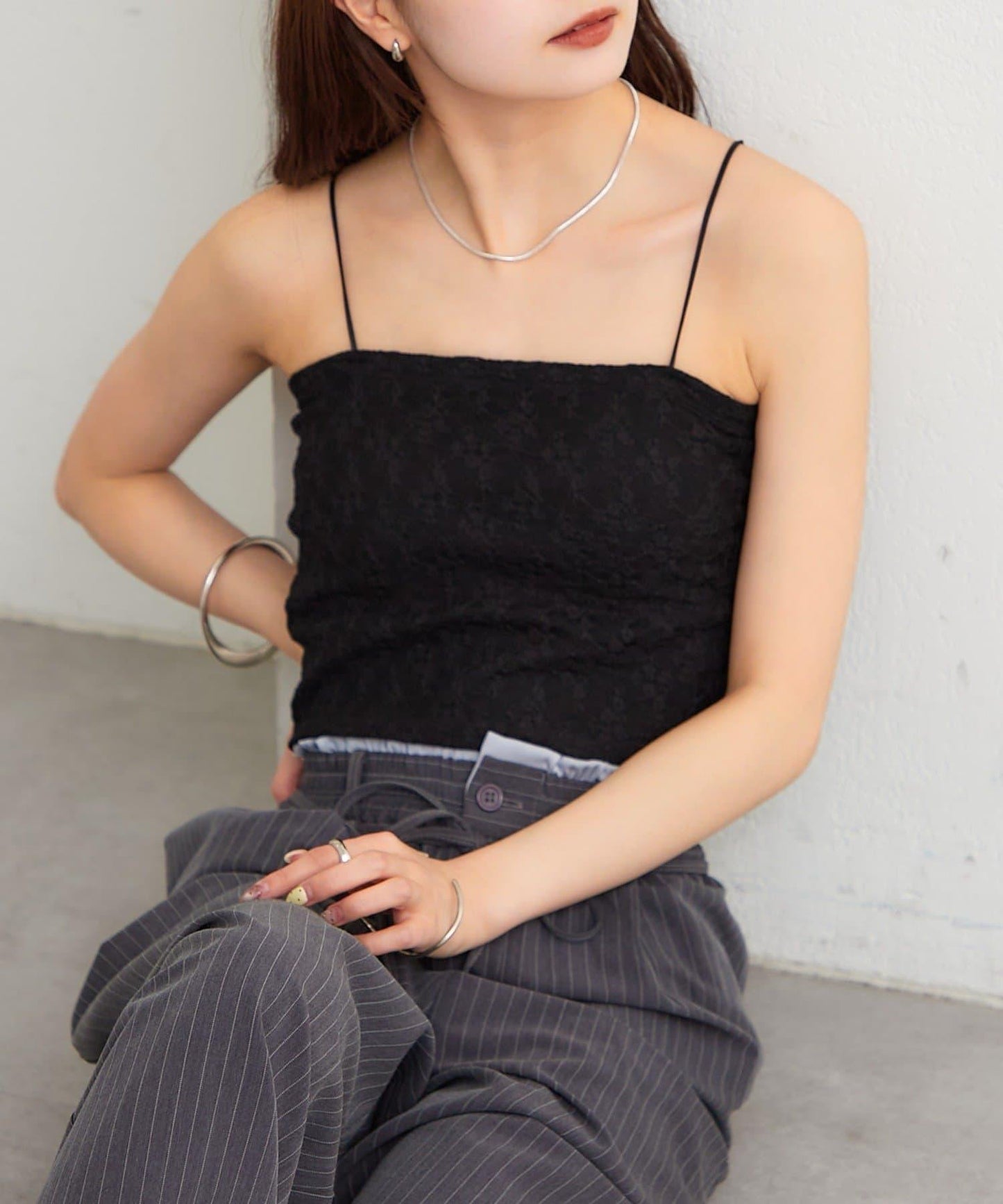 帶胸墊蕾絲吊帶背心