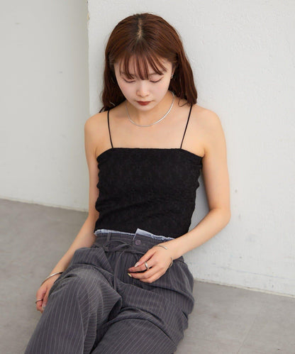 帶胸墊蕾絲吊帶背心