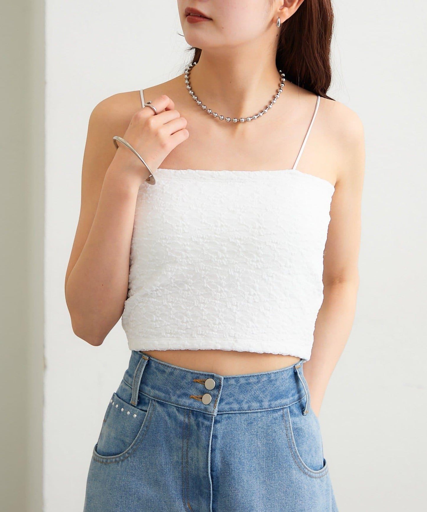 帶胸墊蕾絲吊帶背心