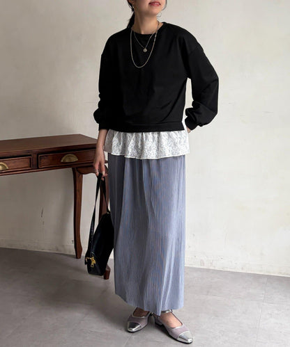 蕾絲拼接套頭上衣