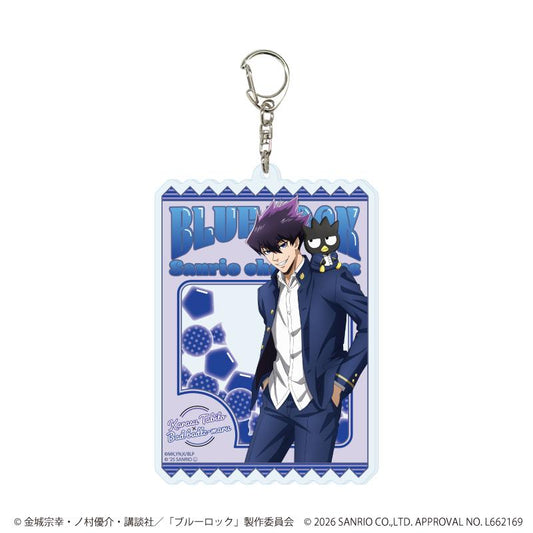 《ブルーロック》（藍色監獄）×《サンリオキャラクターズ》（三麗鷗） 27 烏旅人×バッドばつ丸 丙烯鑰匙扣 合作插畫款