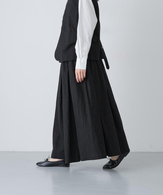 亞麻棉褶設計半身裙