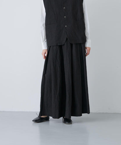 亞麻棉褶設計半身裙