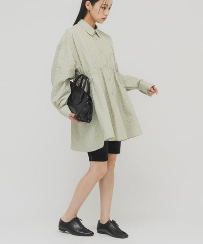 不對稱褶皺設計迷你連衣裙