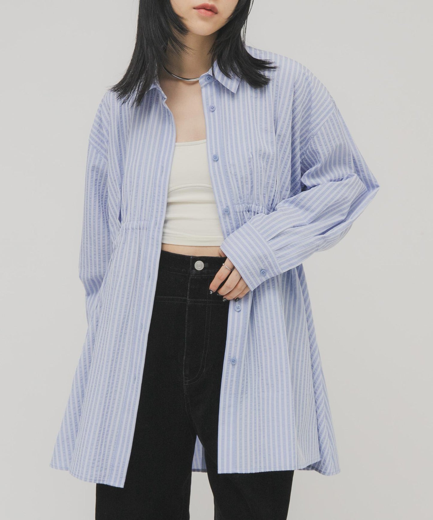 不對稱褶皺設計迷你連衣裙