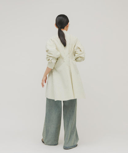 不對稱褶皺設計迷你連衣裙