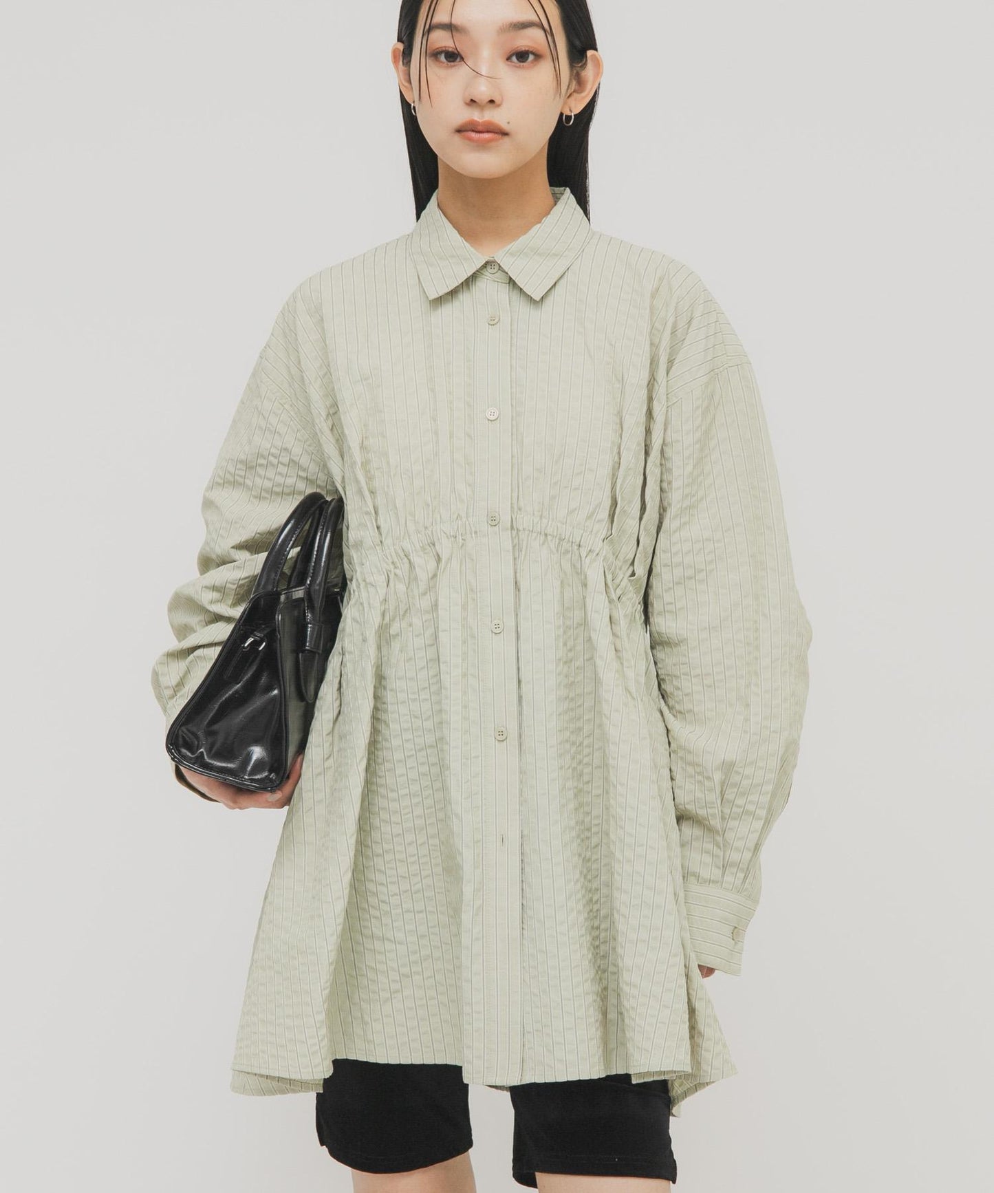 不對稱褶皺設計迷你連衣裙