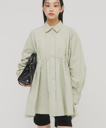 不對稱褶皺設計迷你連衣裙