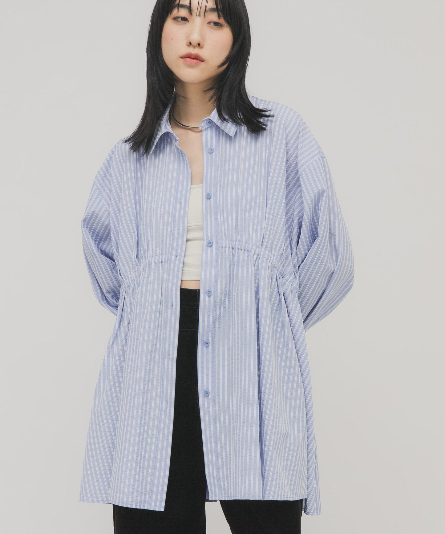 不對稱褶皺設計迷你連衣裙