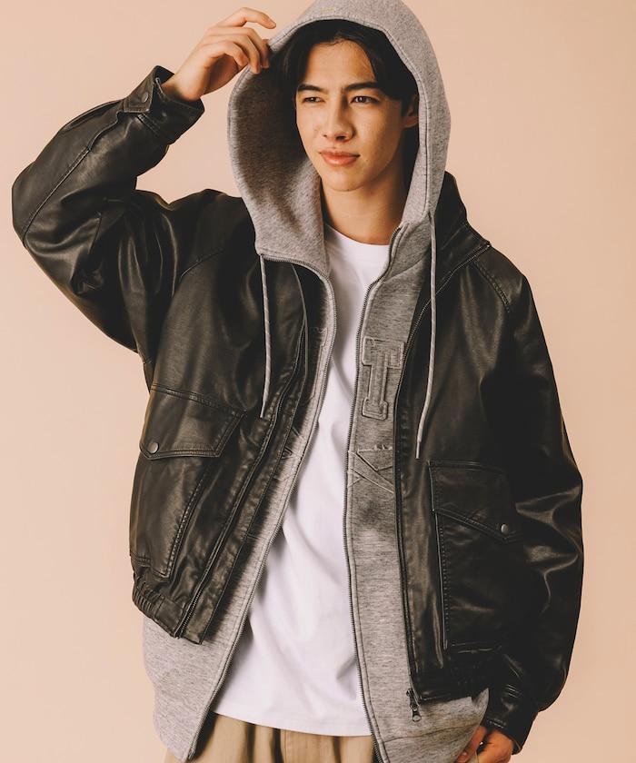 水洗做舊 仿皮質感 立領 拉鍊 短款外套