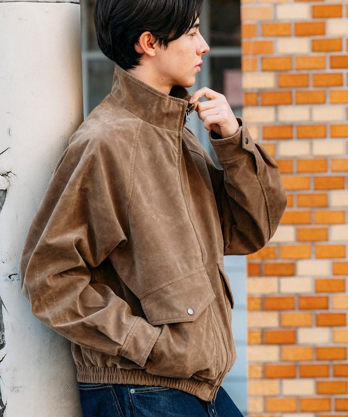 水洗做舊 仿皮質感 立領 拉鍊 短款外套