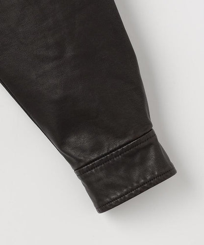 水洗做舊 仿皮質感 立領 拉鍊 短款外套