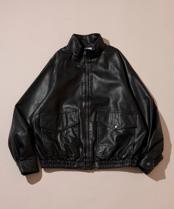 水洗做舊 仿皮質感 立領 拉鍊 短款外套