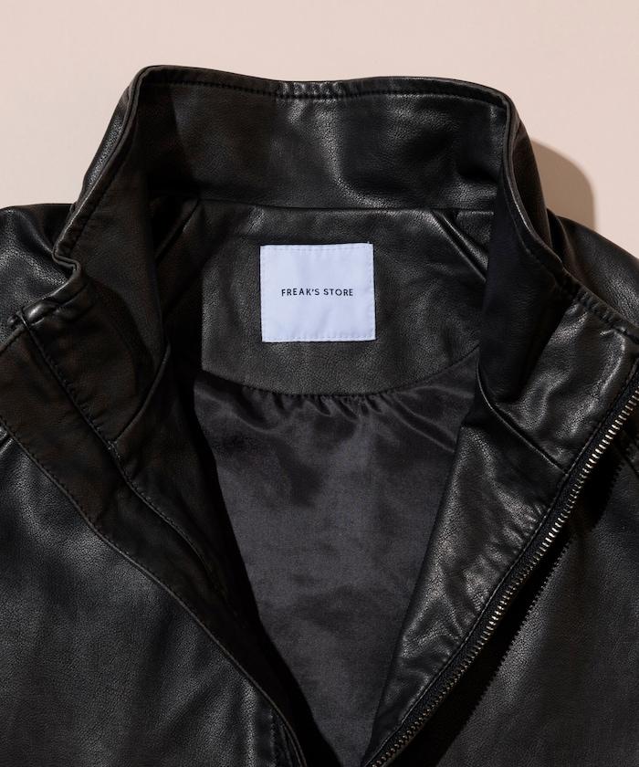 水洗做舊 仿皮質感 立領 拉鍊 短款外套