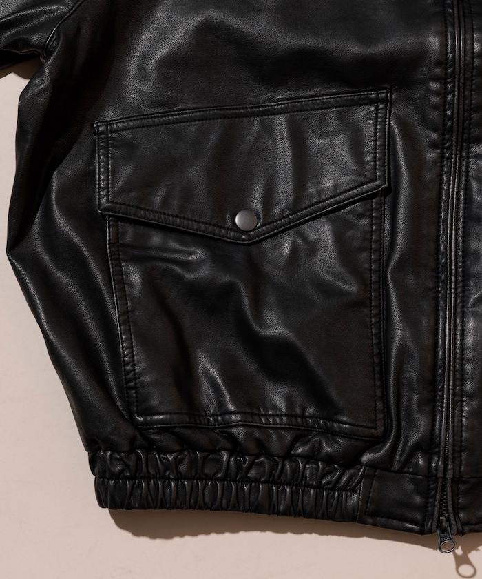 水洗做舊 仿皮質感 立領 拉鍊 短款外套