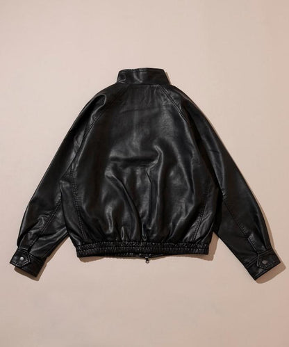 水洗做舊 仿皮質感 立領 拉鍊 短款外套