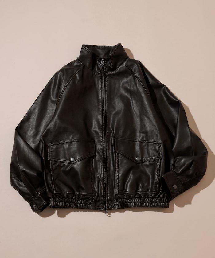 水洗做舊 仿皮質感 立領 拉鍊 短款外套