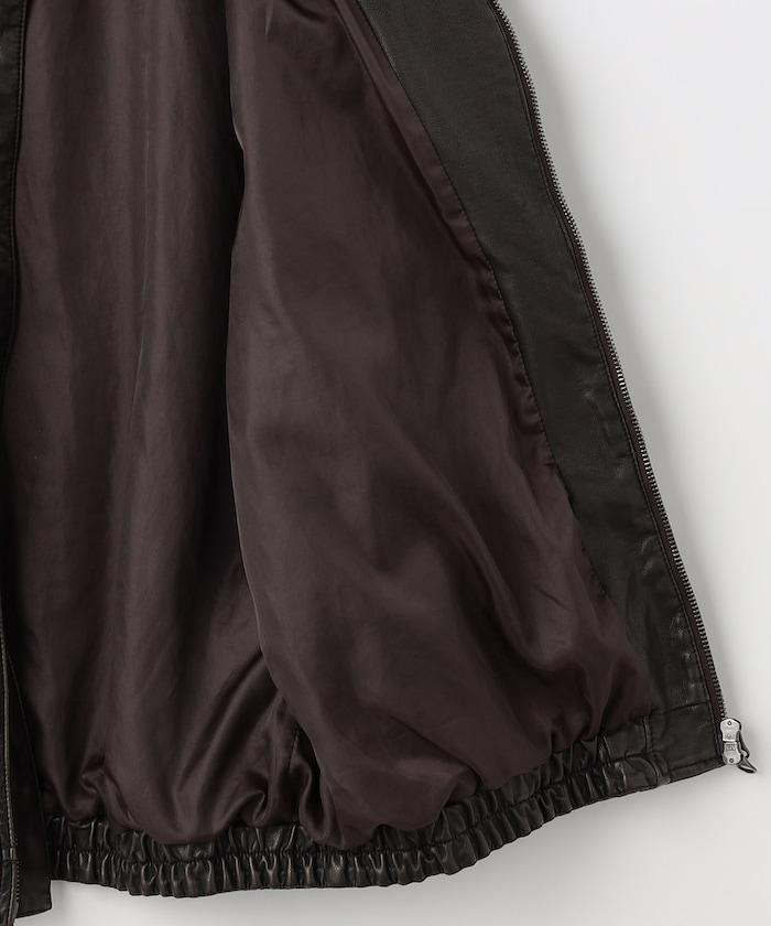 水洗做舊 仿皮質感 立領 拉鍊 短款外套