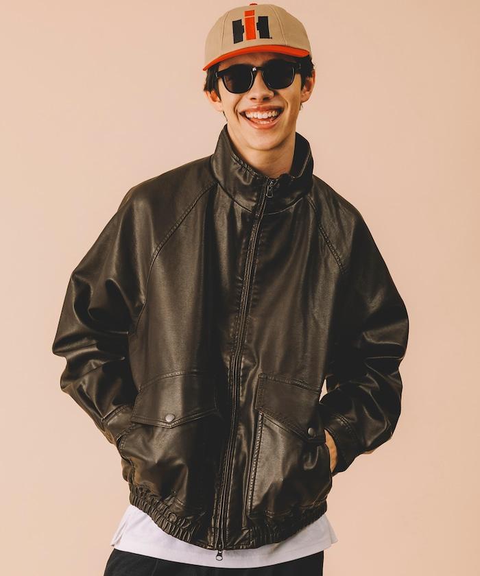 水洗做舊 仿皮質感 立領 拉鍊 短款外套