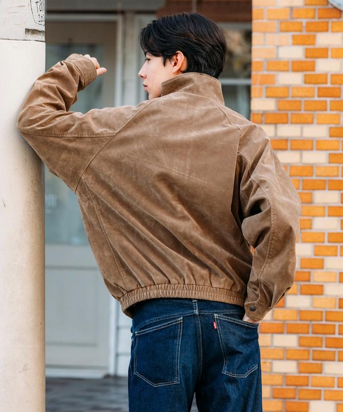 水洗做舊 仿皮質感 立領 拉鍊 短款外套