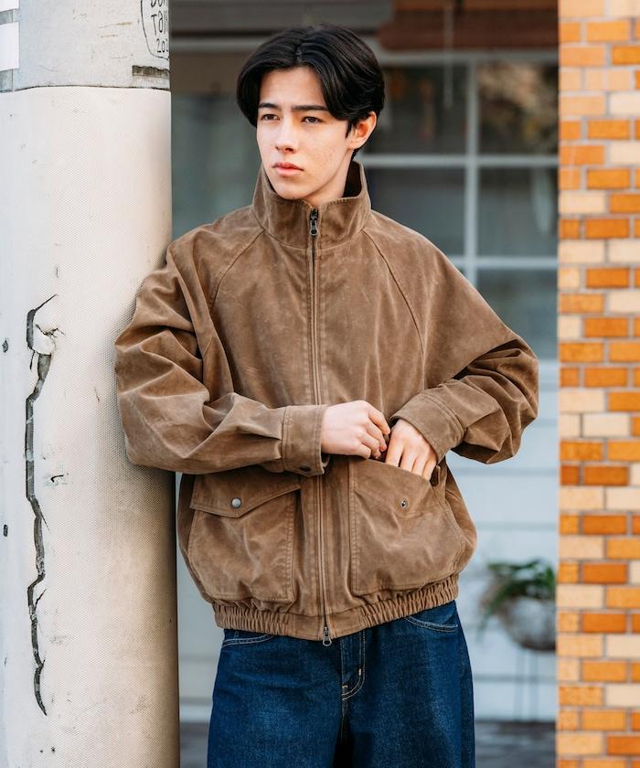 水洗做舊 仿皮質感 立領 拉鍊 短款外套