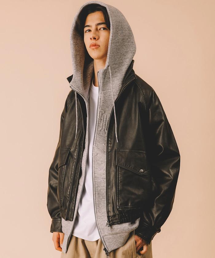 水洗做舊 仿皮質感 立領 拉鍊 短款外套