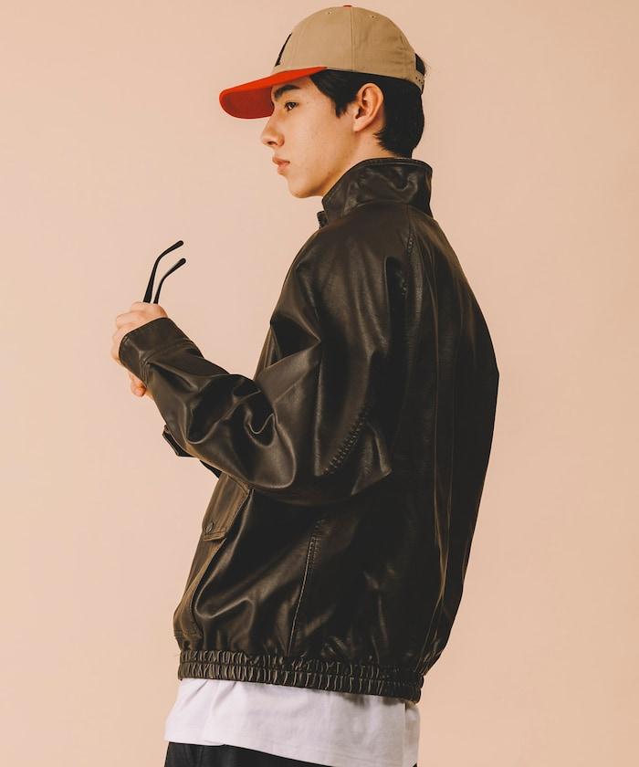 水洗做舊 仿皮質感 立領 拉鍊 短款外套