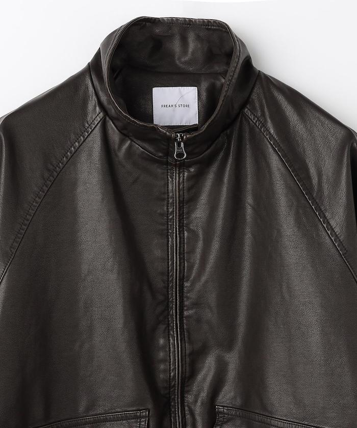 水洗做舊 仿皮質感 立領 拉鍊 短款外套