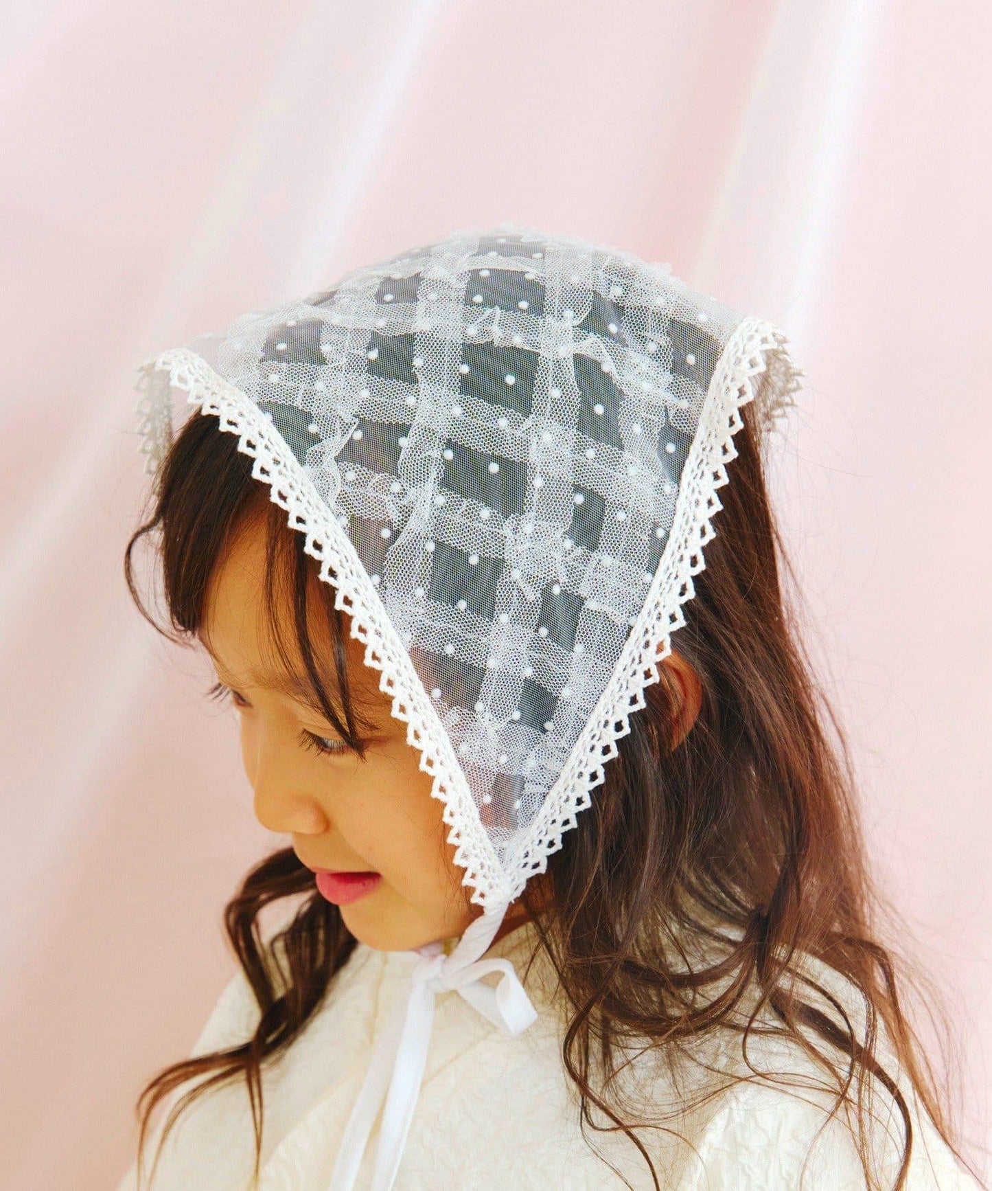 雛祭主題蕾絲頭巾