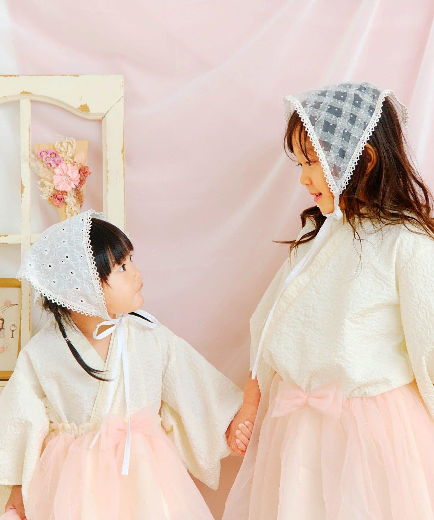 雛祭主題蕾絲頭巾