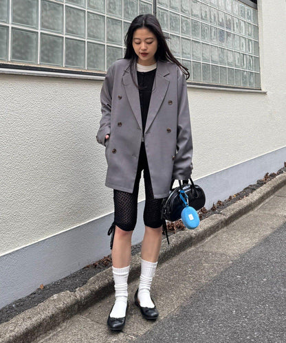 willow 針織蕾絲 側抽褶 七分褲