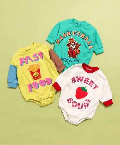 獨特毛巾繡貼 連體衣