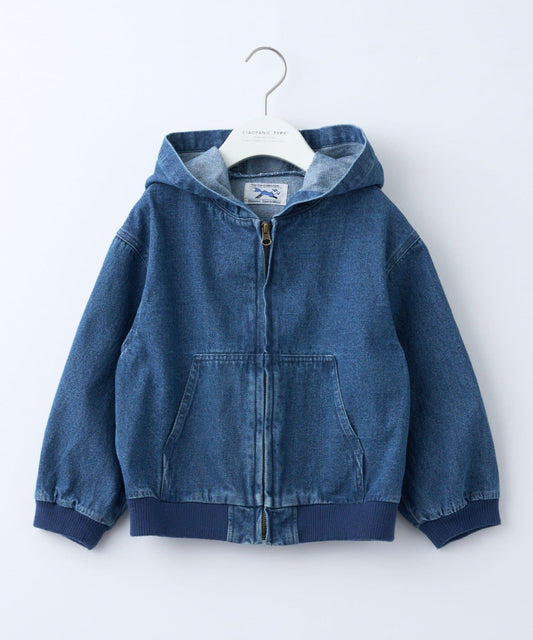 兒童 拉鍊連帽 牛仔 短款外套（26SS展示會款／FOX×TYPY）