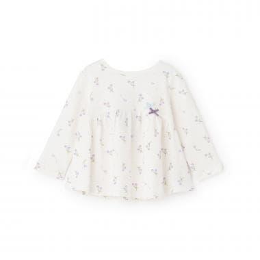 有機材質 荷葉邊設計 長袖T恤