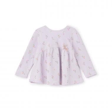 有機材質 荷葉邊設計 長袖T恤