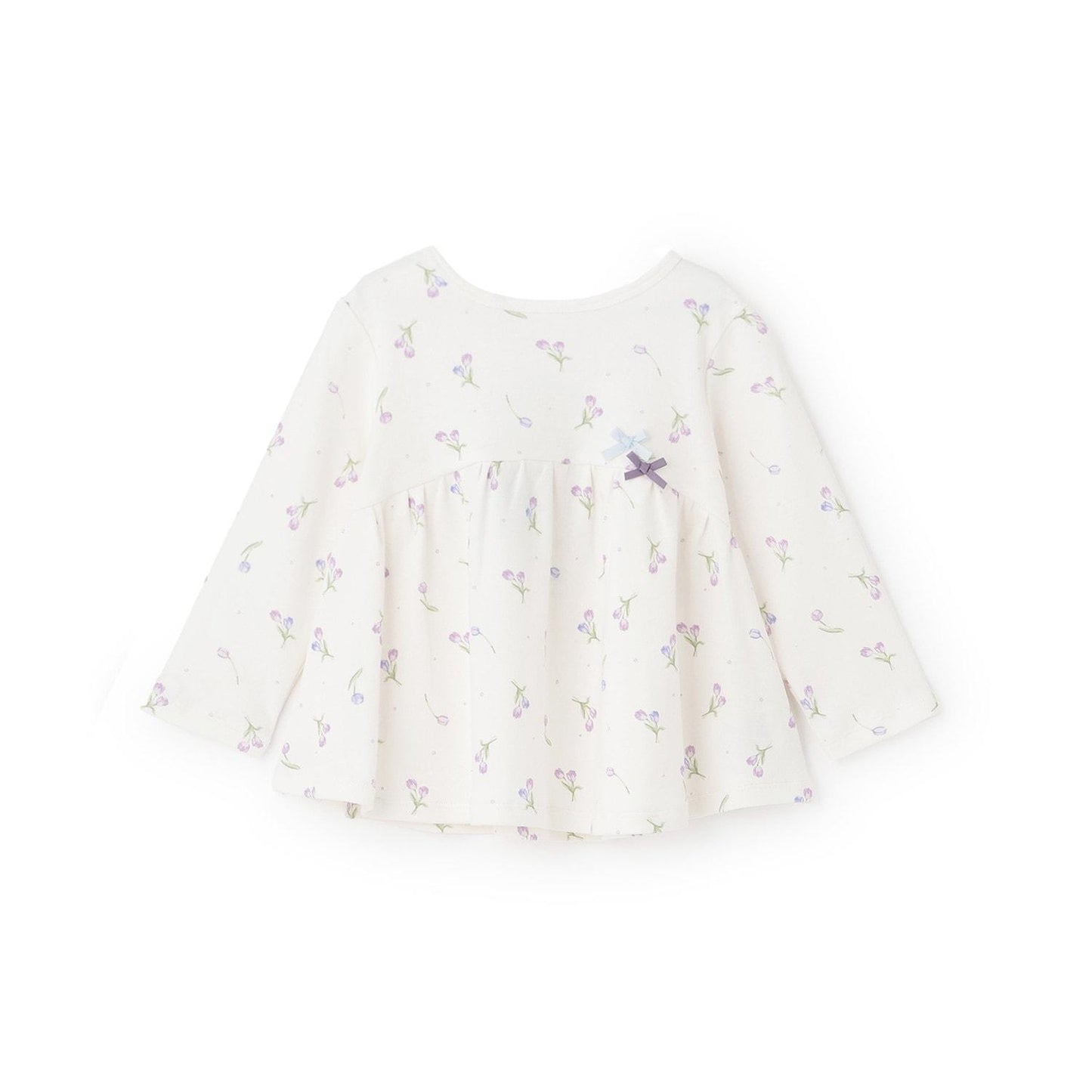 有機材質 荷葉邊設計 長袖T恤