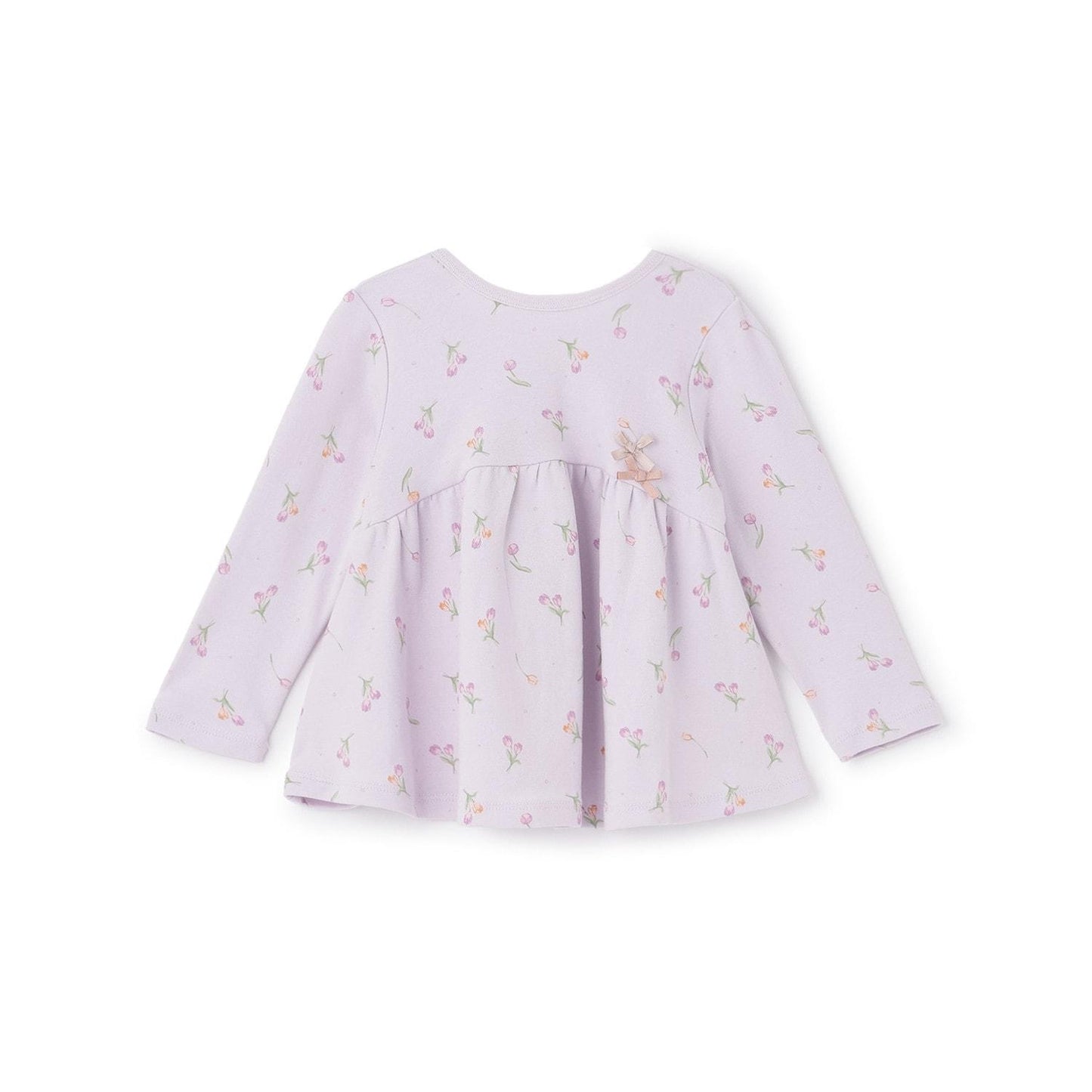 有機材質 荷葉邊設計 長袖T恤