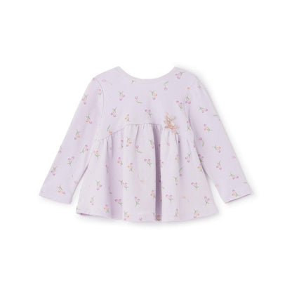 有機材質 荷葉邊設計 長袖T恤