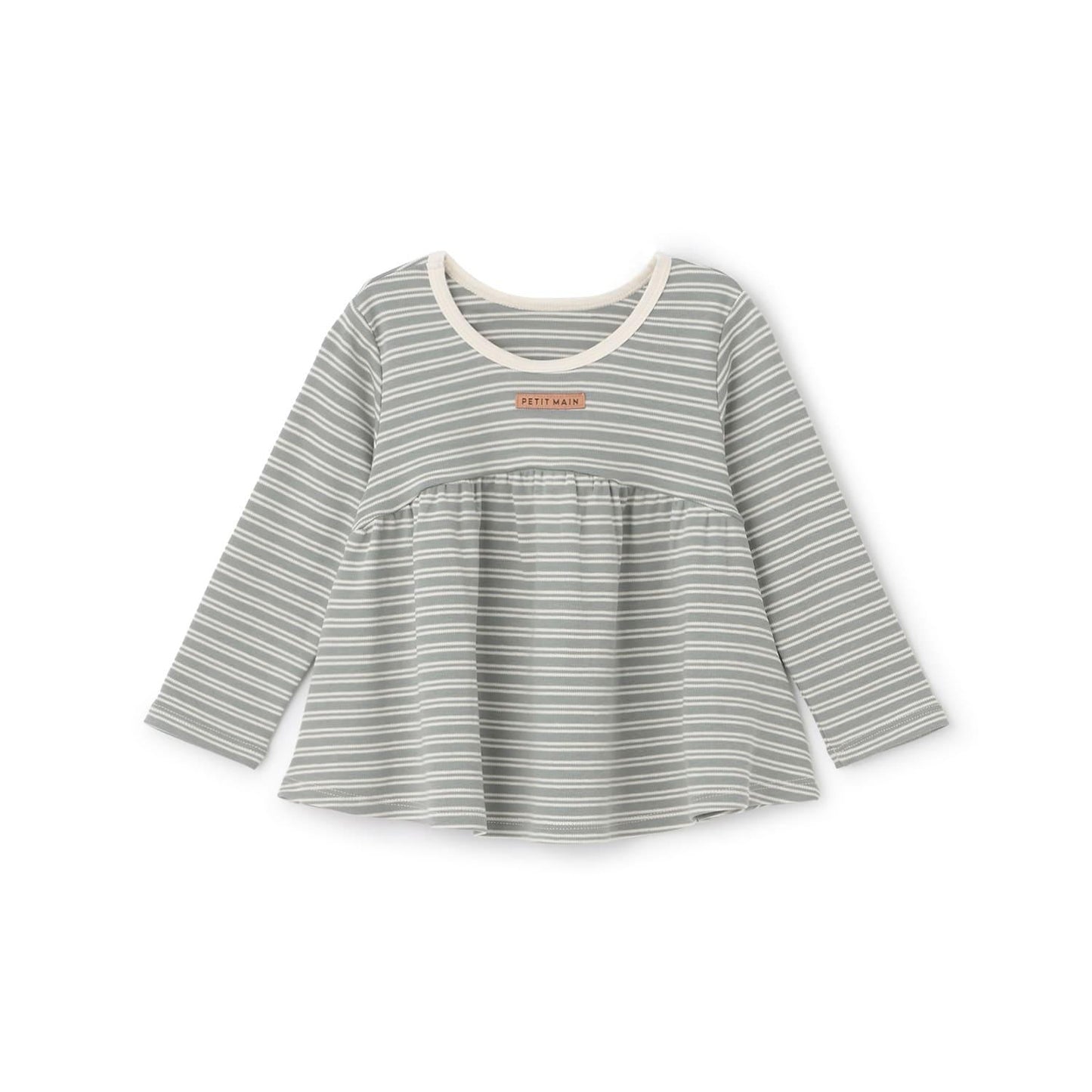 有機材質 荷葉邊設計 長袖T恤