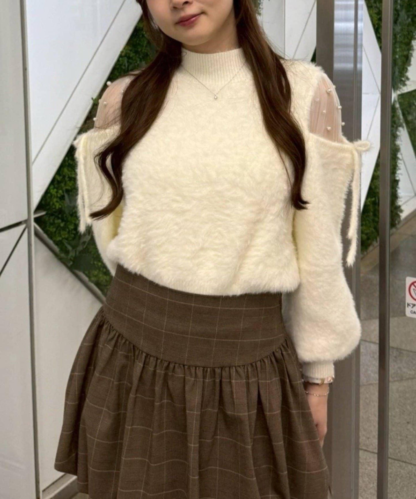 RMAF 露肌珍珠設計針織上衣