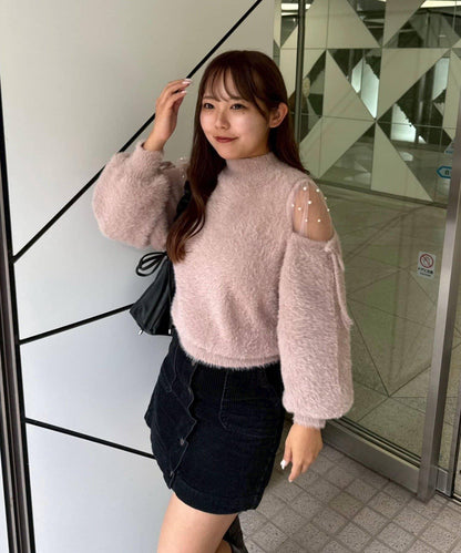 RMAF 露肌珍珠設計針織上衣