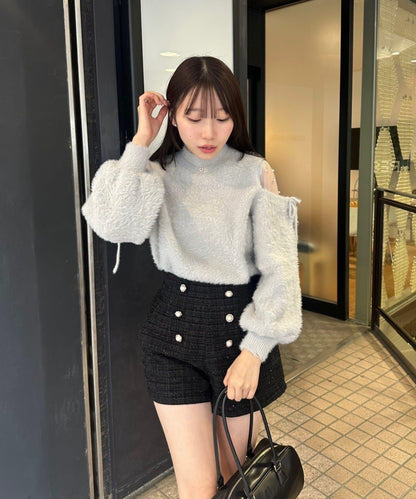 RMAF 露肌珍珠設計針織上衣