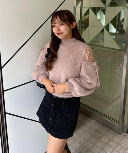 RMAF 露肌珍珠設計針織上衣