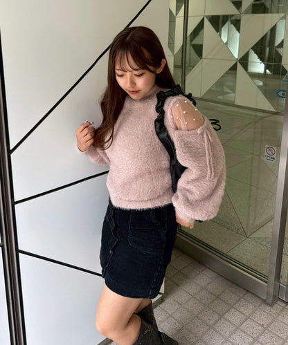 RMAF 露肌珍珠設計針織上衣