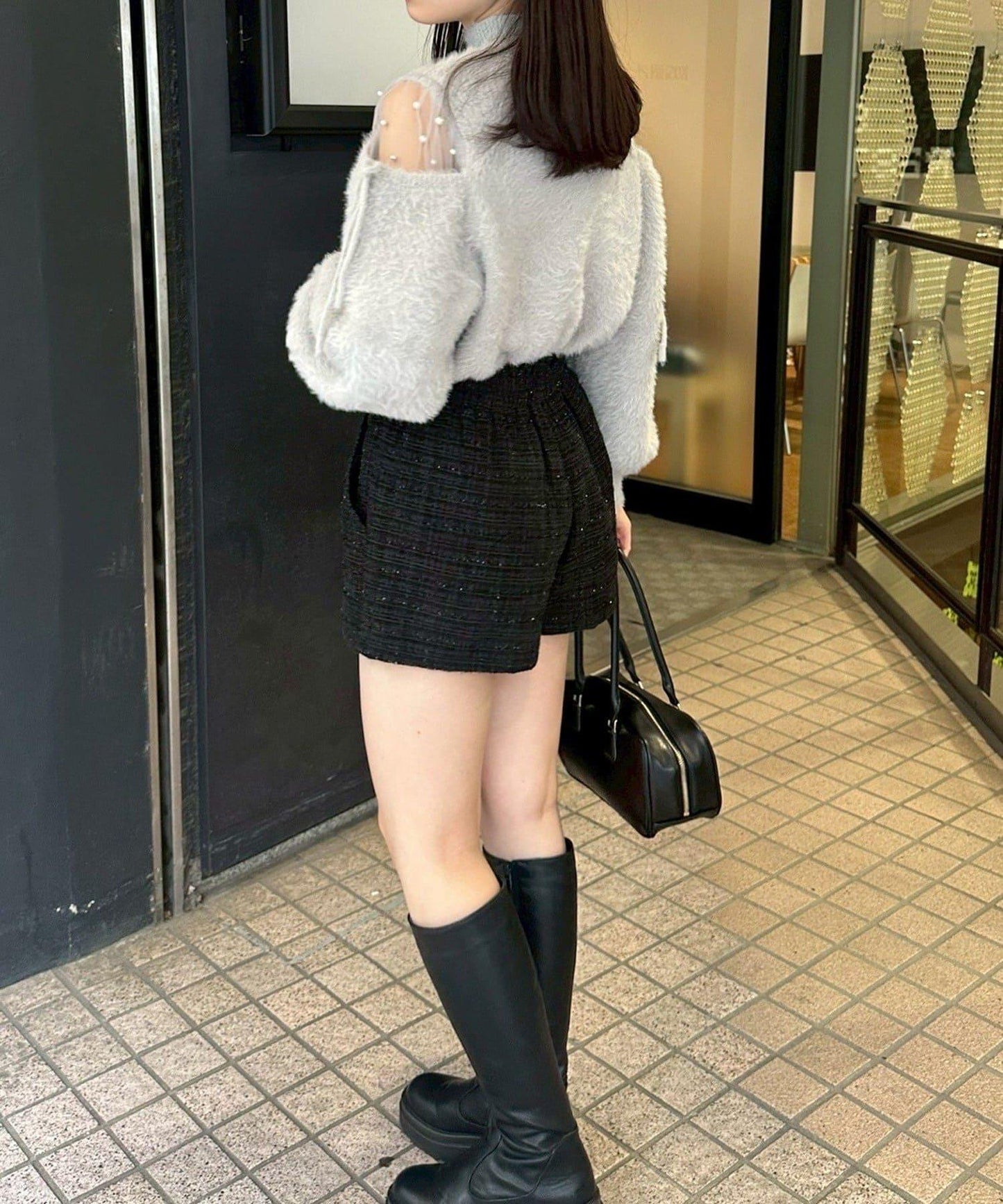 RMAF 露肌珍珠設計針織上衣