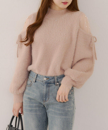 RMAF 露肌珍珠設計針織上衣