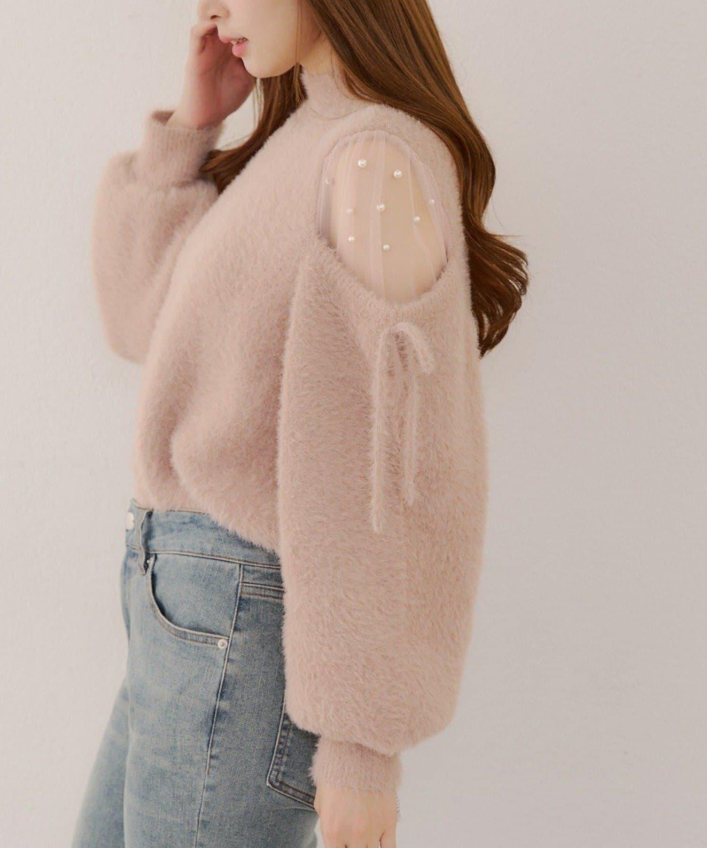 RMAF 露肌珍珠設計針織上衣