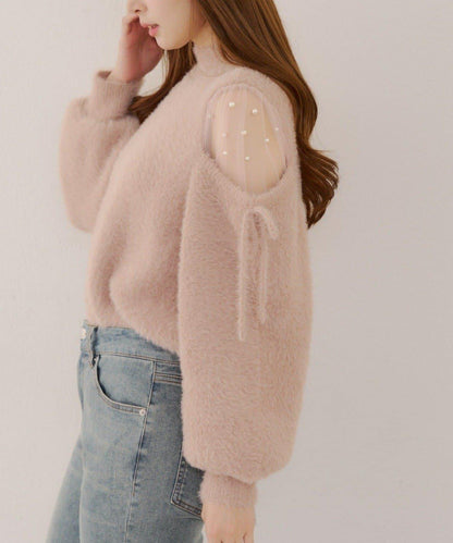 RMAF 露肌珍珠設計針織上衣