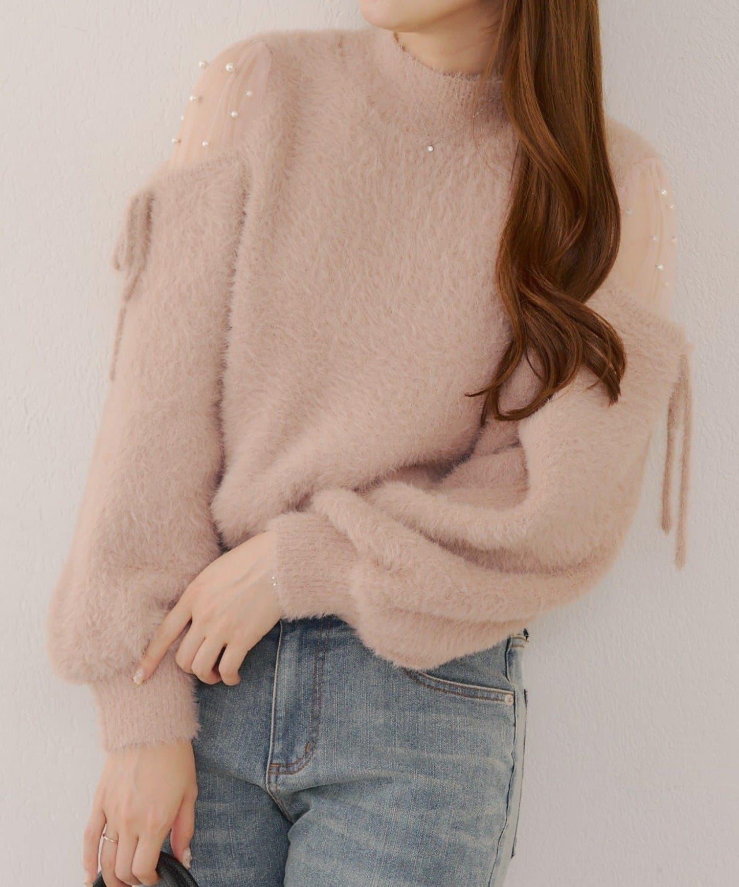 RMAF 露肌珍珠設計針織上衣